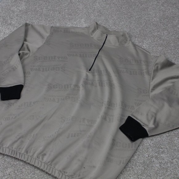 Cabelas Sweater Men's 2XL XXL Reg Gray 1/4 Zip Scent Pro Pullover L/S Sweatshirt - Picture 3 of 8